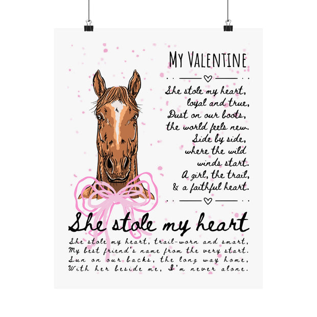 Personalized Horse Poster — "She Stole My Heart"