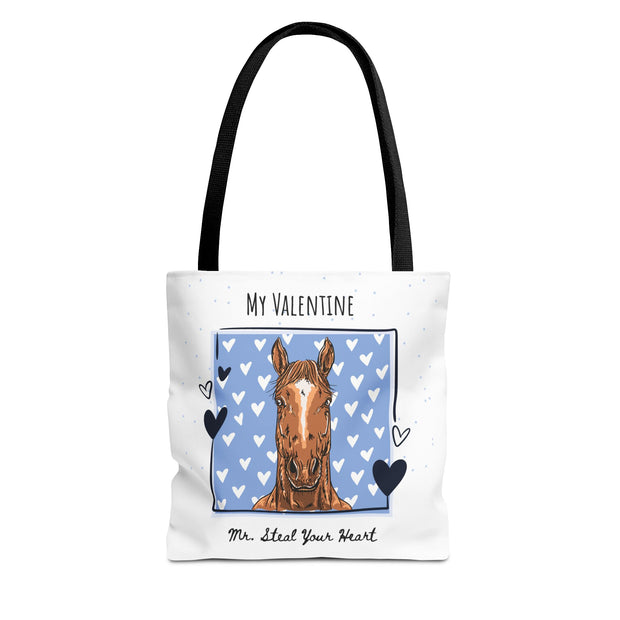 Personalized Horse Tote Bag — "He Stole My Heart" Valentine Equestrian Gift