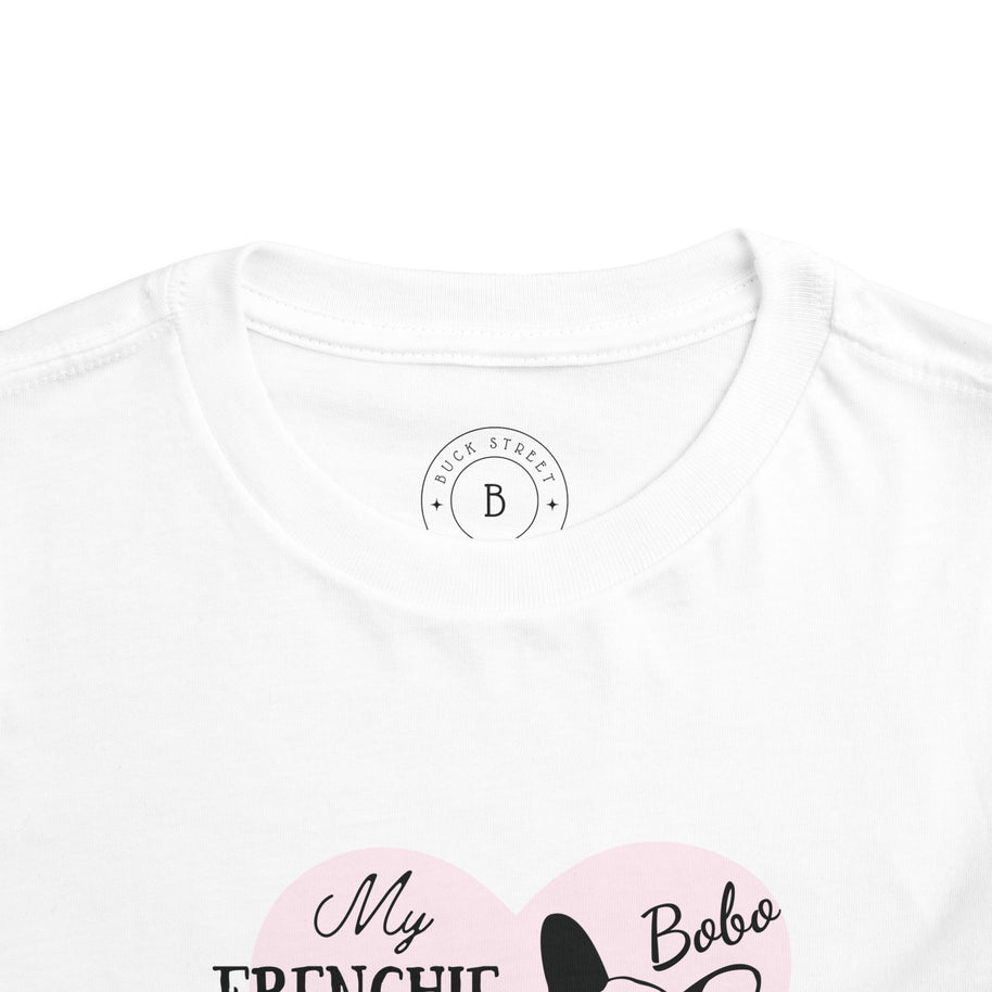 My Frenchie Is My Valentine Toddler Tee — Personalized French Bulldog Valentine Shirt