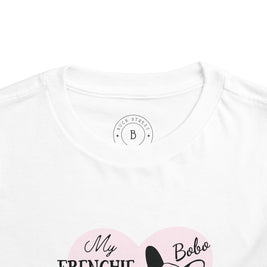 My Frenchie Is My Valentine Toddler Tee — Personalized French Bulldog Valentine Shirt