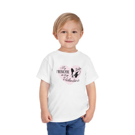 My Frenchie Is My Valentine Toddler Tee — Personalized French Bulldog Valentine Shirt