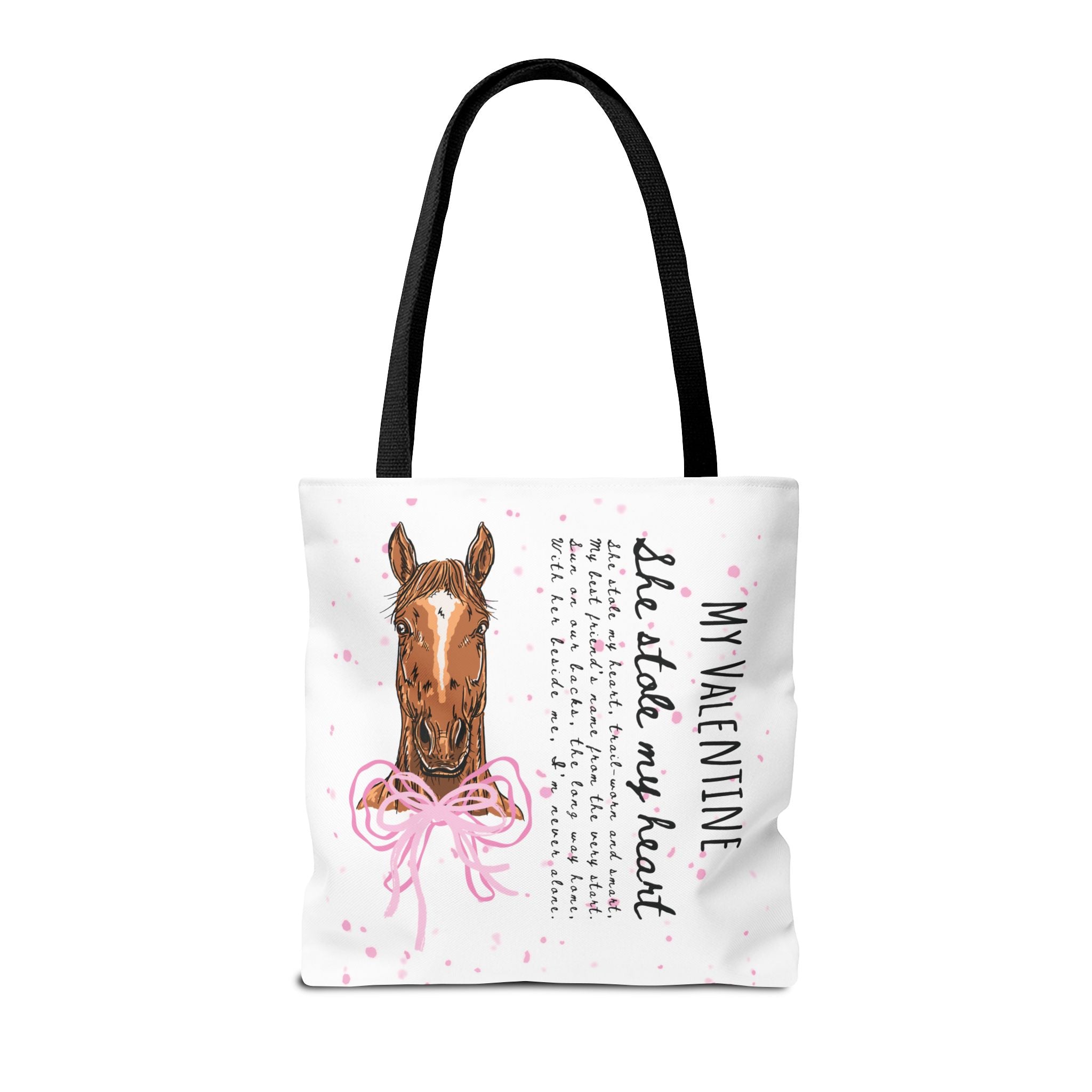 Personalized 'She Stole My Heart' Horse Tote Bag — Valentine Equestrian Gift