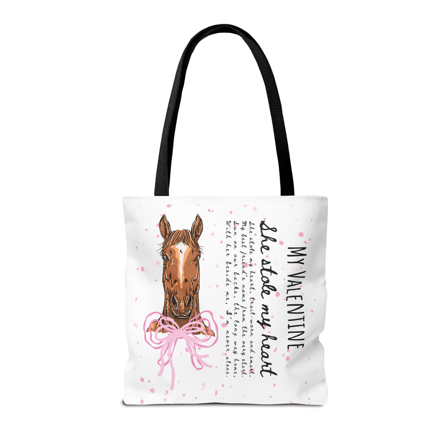 Personalized 'She Stole My Heart' Horse Tote Bag — Valentine Equestrian Gift