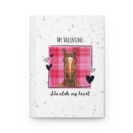 Personalized Horse Hardcover Journal — Cute Pink Tartan 