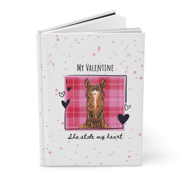 Personalized Horse Hardcover Journal — Cute Pink Tartan 