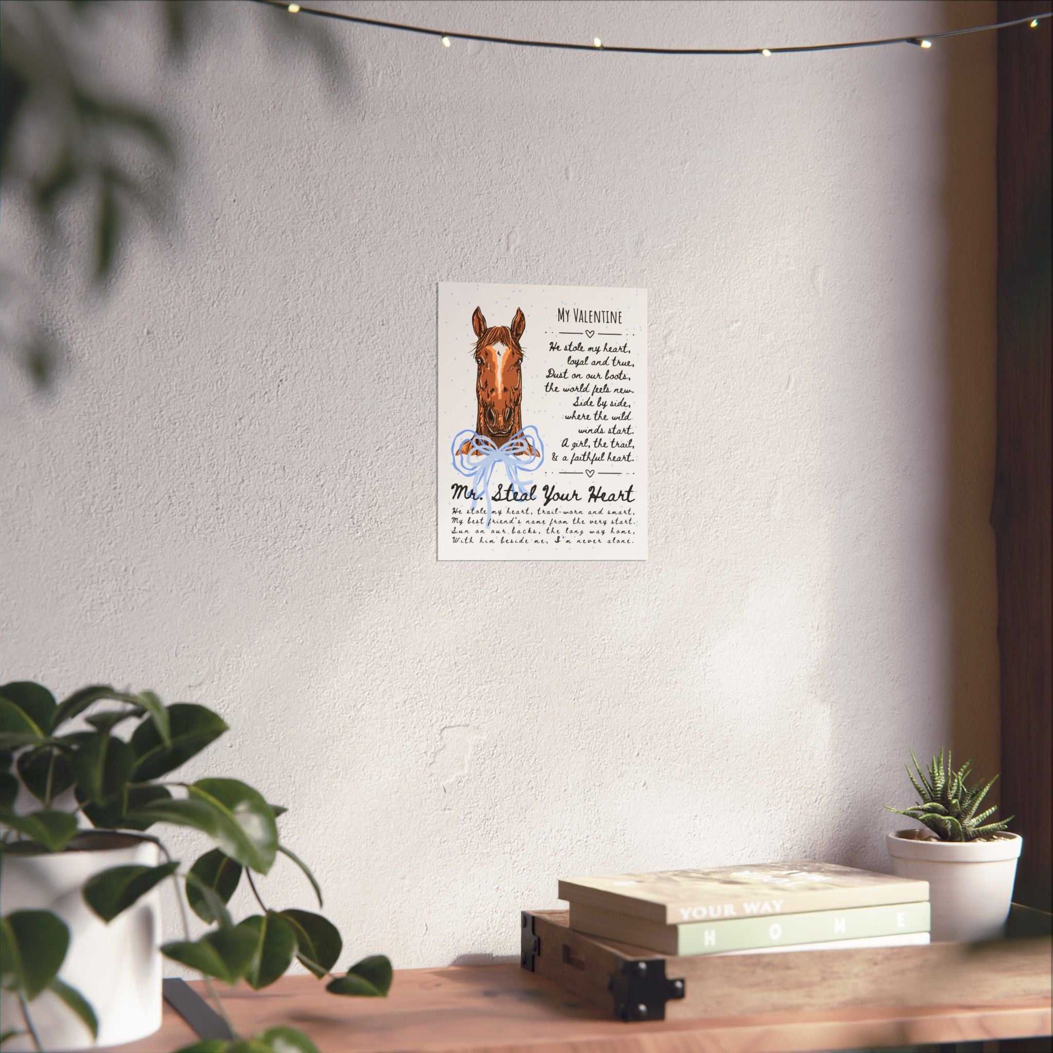 Personalized Horse Poster — “Mr. Steal Your Heart” Poem Wall Art (Matte Vertical)