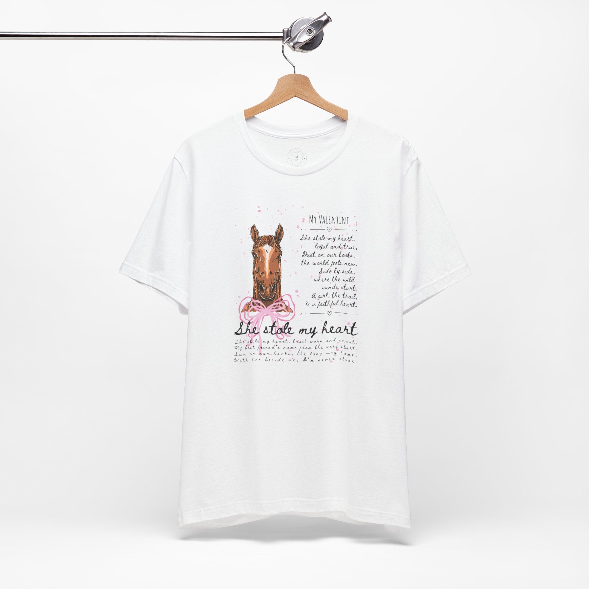 She Stole My Heart Horse Lover Tee — Personalized Illustrated Horse Portrait Shirt