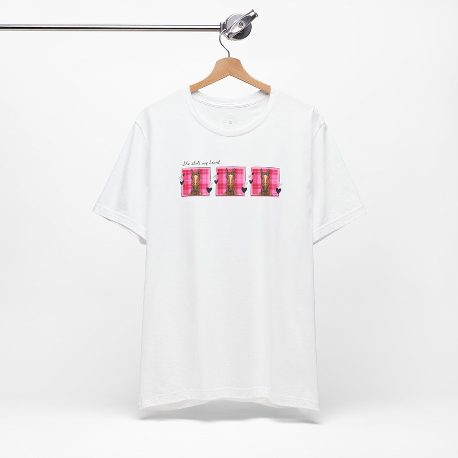 Pink Vintage 'She Stole My Heart' Horse Tee