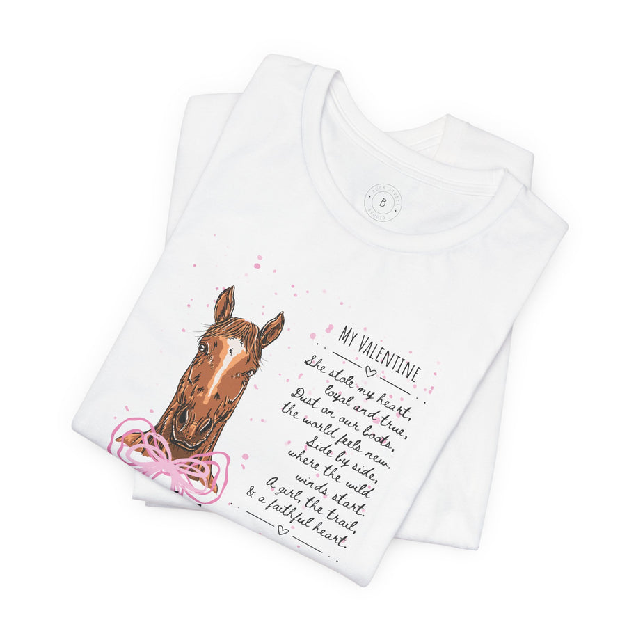 She Stole My Heart Horse Lover Tee — Personalized Illustrated Horse Portrait Shirt