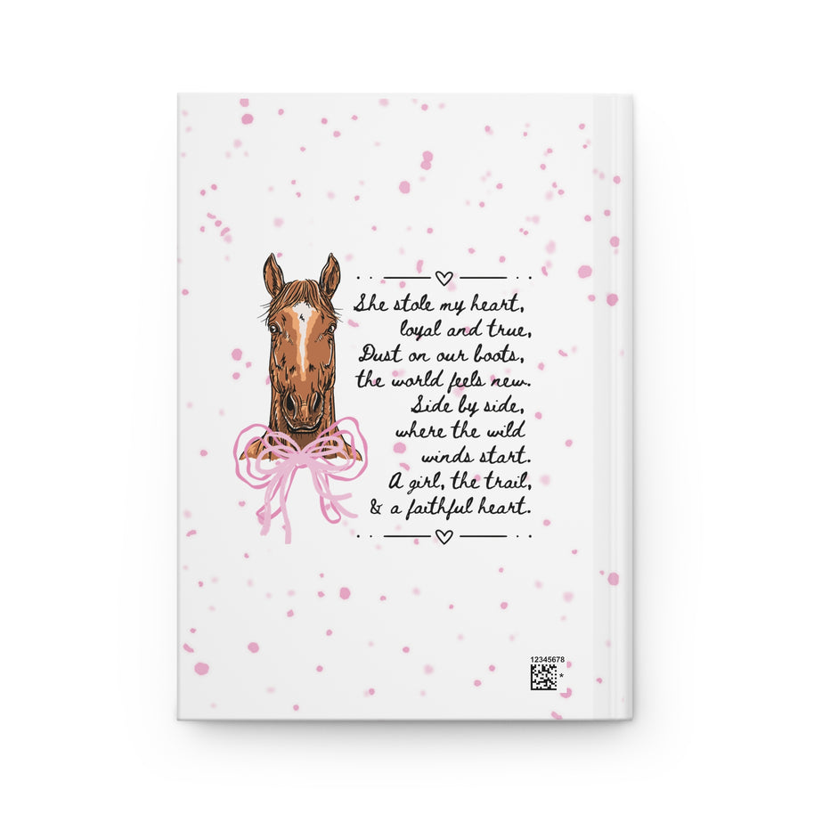 Personalized Horse Hardcover Journal — Cute Pink Tartan 