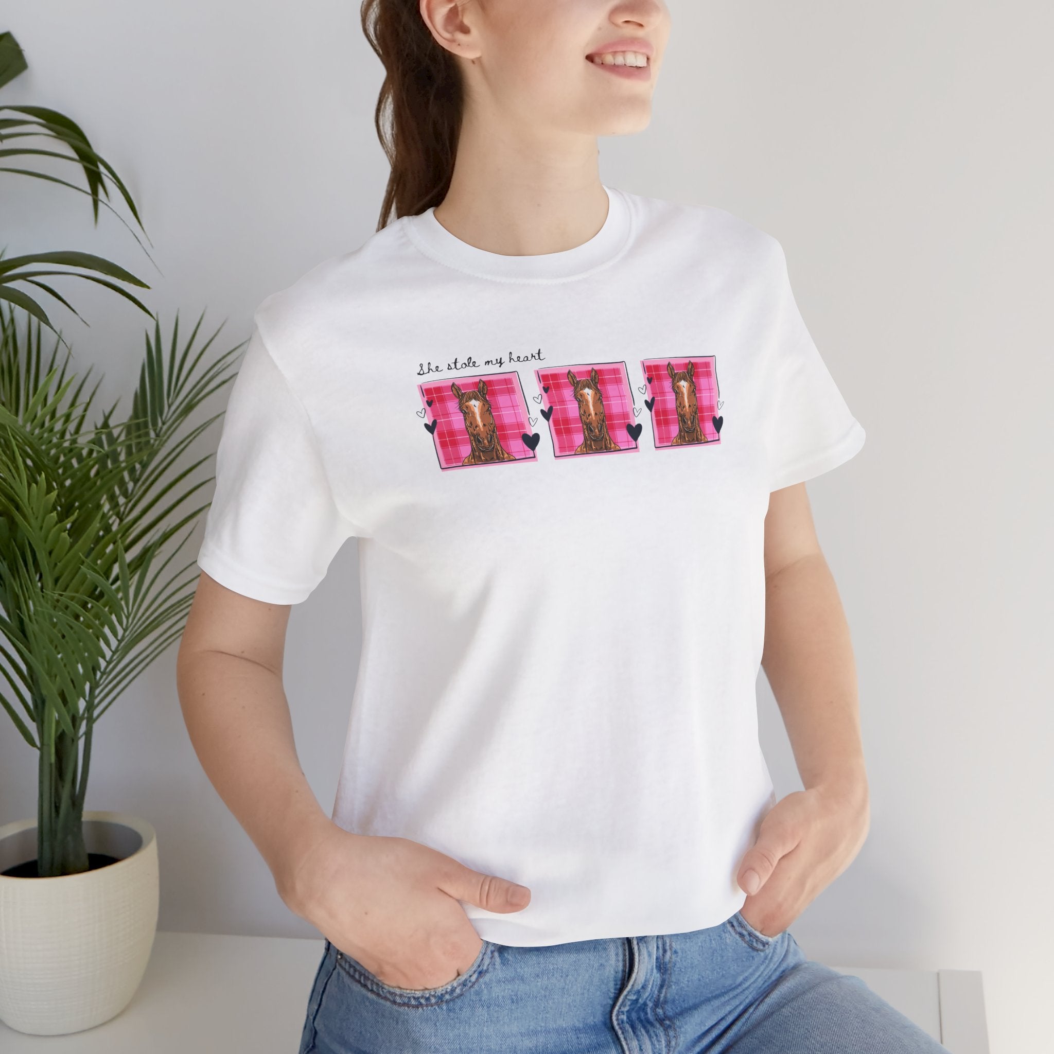 Pink Vintage 'She Stole My Heart' Horse Tee