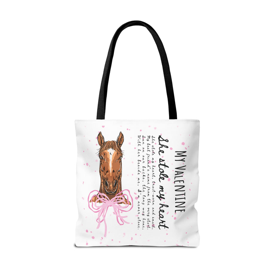 Personalized 'She Stole My Heart' Horse Tote Bag — Valentine Equestrian Gift